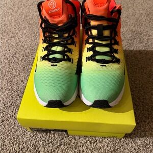 Zumba Fitness Kids Sneakers - Vibrant Green and Orange